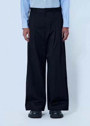 Comme des Gar çons Homme Wide-Leg Pleated Trousers Black cdh0164001