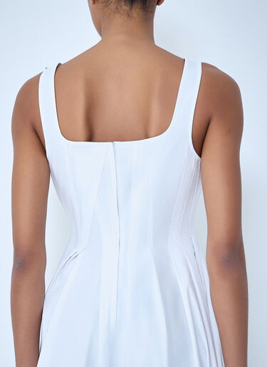 LN-CC® - Sportmax: Square Neck Sleeveless Dress - White Sportmax Square Neck Sleeveless Dress White spx0264007