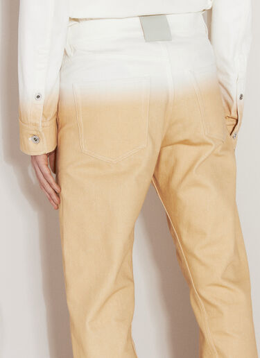 LN-CC® - Lanvin: Gradient-Effect Twisted Jeans - Orange Lanvin Gradient-Effect Twisted Jeans Orange lnv0156002