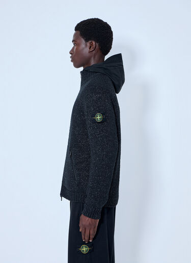 Stone Island Textured Knit Jacket Black sto0165074