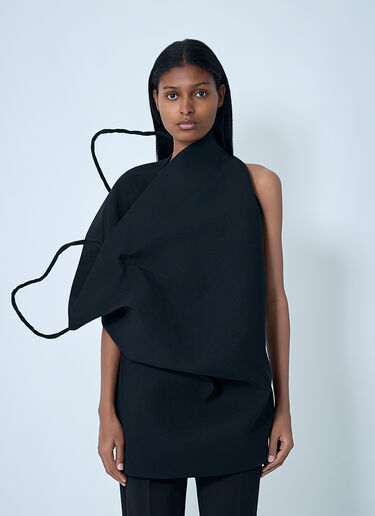 Issey Miyake 페이퍼 토트백 탑 블랙 ism0262006