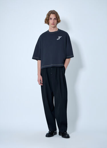 LN-CC® - Jacquemus: Oversized Logo T-Shirt - Navy Jacquemus Oversized Logo T-Shirt Navy jac0164024