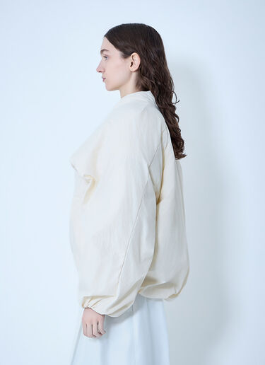 LN-CC® - Jacquemus: The Châle Bomber Jacket - White Jacquemus The Châle Bomber Jacket White jac0264006