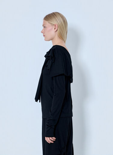 LN-CC® - Yohji Yamamoto: Supima Single Jersey Big Collar Top - Black Yohji Yamamoto Supima Single Jersey Big Collar Top Black yoy0264009
