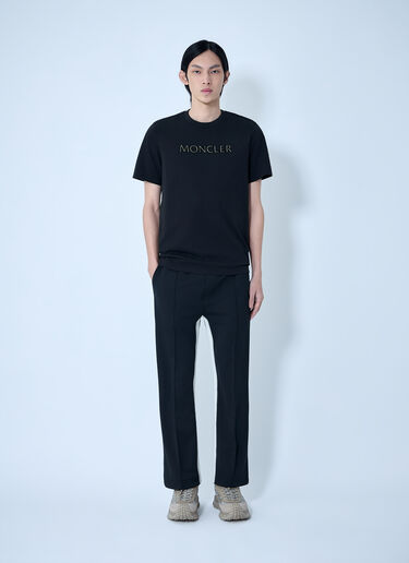 Moncler Elasticated Waist Straight Trousers Black mon0164036