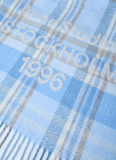 Acne Studios Plaid Wool Scarf Blue acn0263020