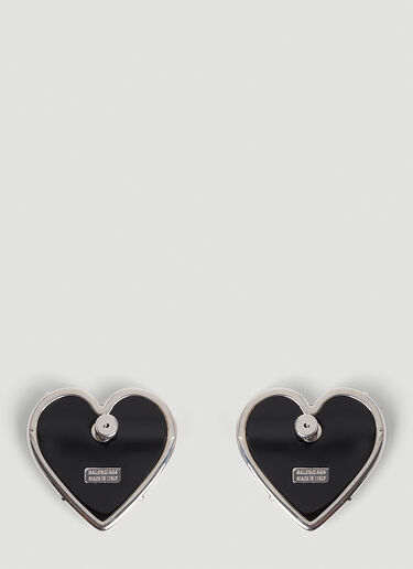 Balenciaga Heart Logo Earrings Black bal0253099