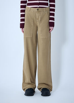 Moncler Utility Wide-Leg Trousers Khaki mon0264014