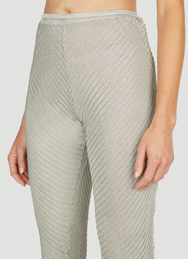 LN-CC® - Isa Boulder: Moire Flared Pants - Silver Isa Boulder Moire Flared Pants Silver isa0251005