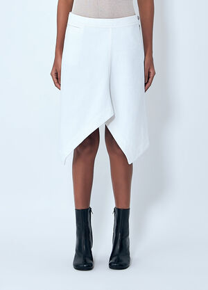 Lemaire Asymmetric Denim Skirt White lem0264009