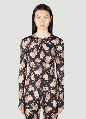 LN-CC® - Rokh: Floral Jersey Top - Black Rokh Floral Jersey Top Black rok0251001