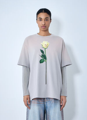 LN-CC® - Acne Studios: Layered Graphic T-Shirt - Grey Acne Studios Layered Graphic T-Shirt Grey acn0264041