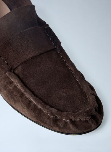 The Row Suede Soft Loafers Brown row0261017