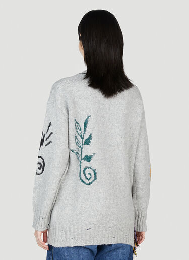 LN-CC® - Stella McCartney: Folklore Embroidery Sweater - Grey Stella McCartney Folklore Embroidery Sweater Grey stm0253005