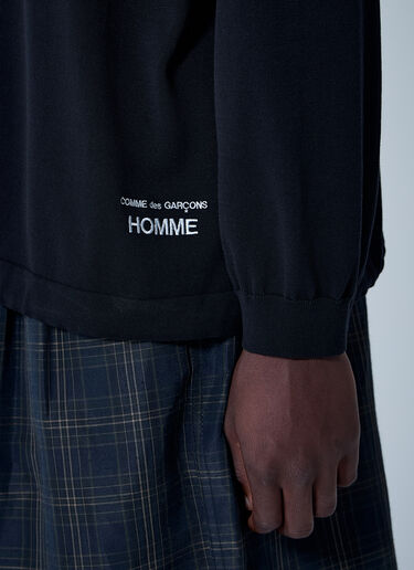 LN-CC® - Comme des Garçons Homme: 로고 프린트 면 스웨터 - 블랙 Comme des Garçons Homme 로고 프린트 면 스웨터 블랙 cdh0160006