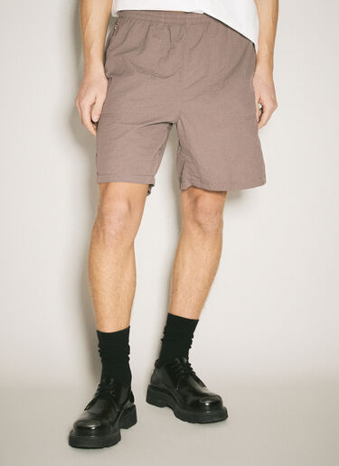 LN-CC® - Undercover: Crease-Effect Shorts - Brown Undercover Crease-Effect Shorts Brown und0156003
