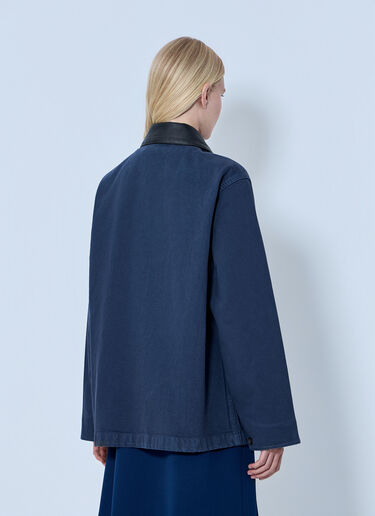LN-CC® - Miu Miu: Single-Breasted Garment-Dyed Gabardine Jacket - Blue Miu Miu Single-Breasted Garment-Dyed Gabardine Jacket Blue miu0264102