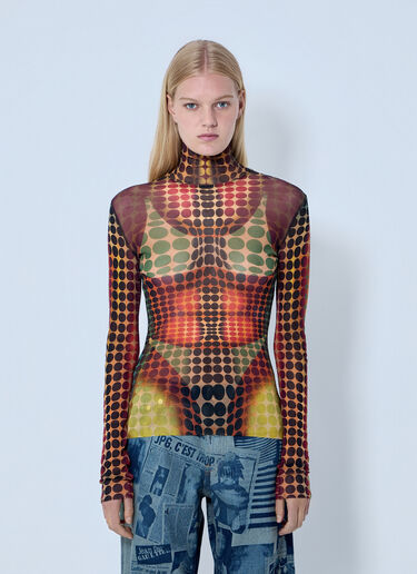 Jean Paul Gaultier Re-Edition The Brown Dots Mesh Top Brown jpg0264013