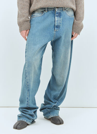 LN-CC® - Maison Margiela: Diagonal Seam Jeans - Blue Maison Margiela Diagonal Seam Jeans Blue mla0158007