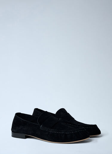 LN-CC® - The Row: Suede Loafers - Black The Row Suede Loafers Black row0161009