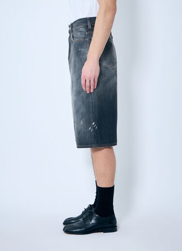 LN-CC® - Acne Studios: Distressed Denim Shorts - Black Acne Studios Distressed Denim Shorts Black acn0159008