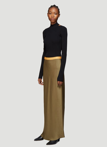 Helmut Lang Satin Slip Skirt Green hlm0237006