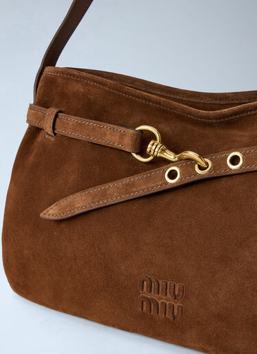 LN-CC® - Miu Miu: Medium Adventure Suede Shoulder Bag - Brown Miu Miu Medium Adventure Suede Shoulder Bag Brown miu0264201