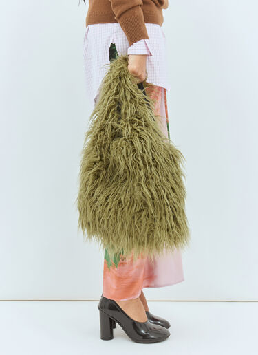LN-CC® - Dries Van Noten: Fluffy Tote Bag - Green Dries Van Noten Fluffy Tote Bag Green dvn0258034