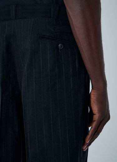 LN-CC® - Prada: Wool-Blend Pinstripe Pants - Black Prada Wool-Blend Pinstripe Pants Black pra0162011