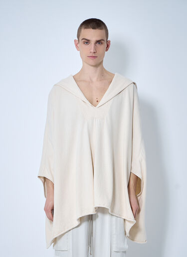 LN-CC® - Rick Owens: Hooded Kaftan Top - Natural Rick Owens Hooded Kaftan Top Natural ric0160006