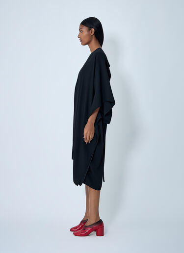 LN-CC® - MM6 Maison Margiela: Midi Draped Dress - Black MM6 Maison Margiela Midi Draped Dress Black mmm0261003
