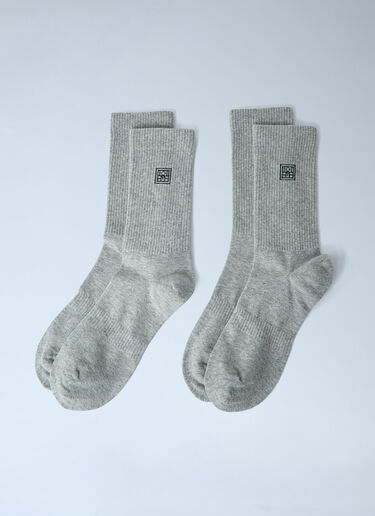 TOTEME 标志性Monogram纯棉袜 浅灰色 tot0263092