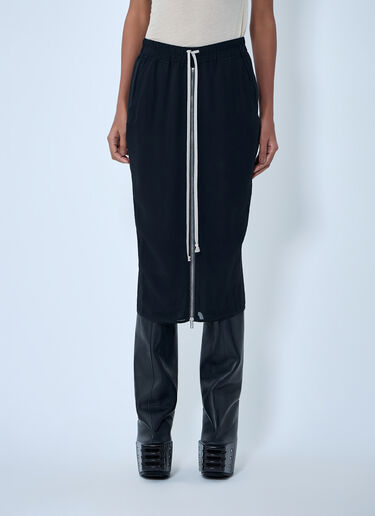 Rick Owens Elasticated Midi Skirt Black ric0263032