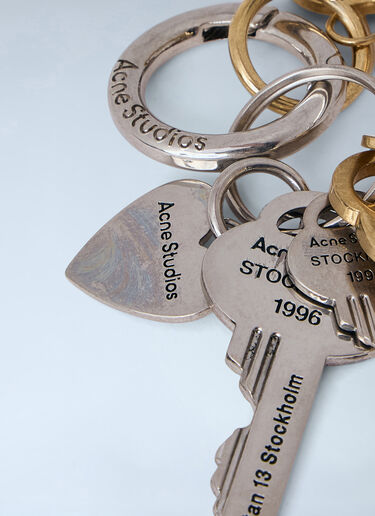 LN-CC® - Acne Studios: Engraved Keyring Set - Gold Acne Studios Engraved Keyring Set Gold acn0163006