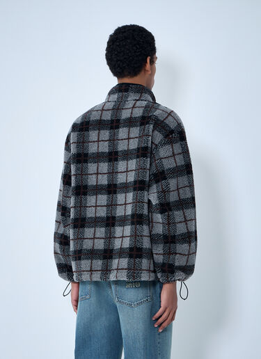 LN-CC® - Miu Miu: Checked Fleece Jacket - Black Miu Miu Checked Fleece Jacket Black miu0164001