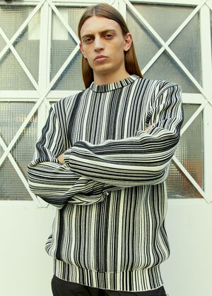 LN-CC® - VTMNTS: Glitched Knitted Sweater - Black VTMNTS Glitched Knitted Sweater Black vtm0354008
