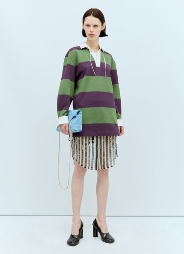 LN-CC® - Dries Van Noten: Striped Polo Shirt - Purple Dries Van Noten Striped Polo Shirt Purple dvn0256012