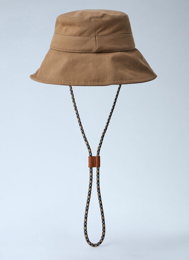 LN-CC® - Moncler: Logo Patch Bucket Hat - Brown Moncler Logo Patch Bucket Hat Brown mon0264022