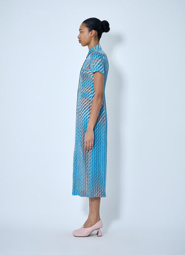 Dries Van Noten Striped Midi Shirt Dress Blue dvn0263010