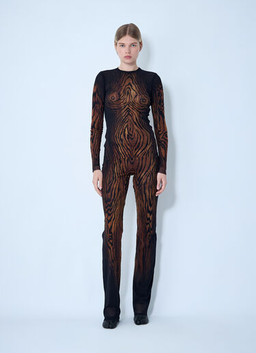 LN-CC® - Jean Paul Gaultier: Wood Mesh Pants - Black Jean Paul Gaultier Wood Mesh Pants Black jpg0261002