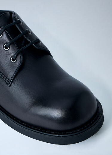 LN-CC® - MM6 Maison Margiela: Leather Derby Shoes - Black MM6 Maison Margiela Leather Derby Shoes Black mmm0163022