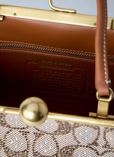 Coach Kisslock Frame Handbag Brown coa0263016