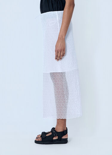LN-CC® - Cecilie Bahnsen: ウィンドフラワーエンブroidery、Cbdonnaスカート - ホワイト Cecilie Bahnsen ウィンドフラワーエンブroidery、Cbdonnaスカート ホワイト cec0264006