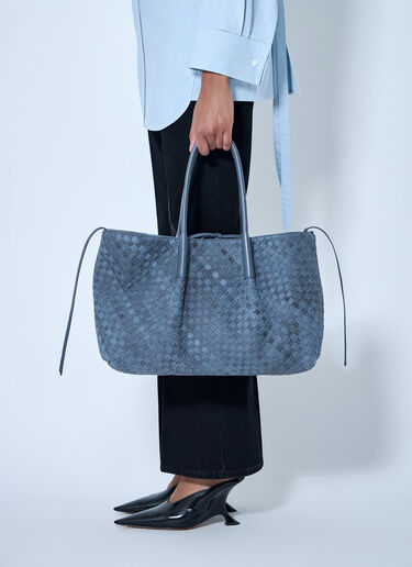 Bottega Veneta Large Pinacoteca Shoulder Bag Blue bov0264016