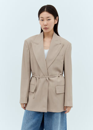 Acne Studios 戗驳领束带西装外套 米色 acn0257017