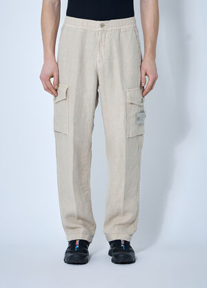 LN-CC® - Stone Island: Ghost Linen Cargo Pants - Beige Stone Island Ghost Linen Cargo Pants Beige sto0160022