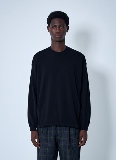 LN-CC® - Comme des Garçons Homme: 로고 프린트 면 스웨터 - 블랙 Comme des Garçons Homme 로고 프린트 면 스웨터 블랙 cdh0160006