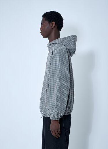 Miu Miu Check Hooded Jacket Grey miu0161001