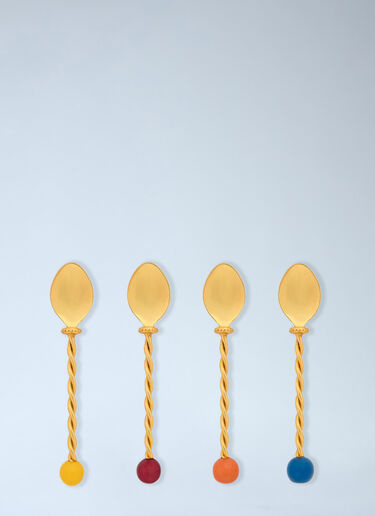 LN-CC® - Bitossi Home: Set Of Four Torchon Dessert Spoons - Gold Bitossi Home Set Of Four Torchon Dessert Spoons Gold wps0692156