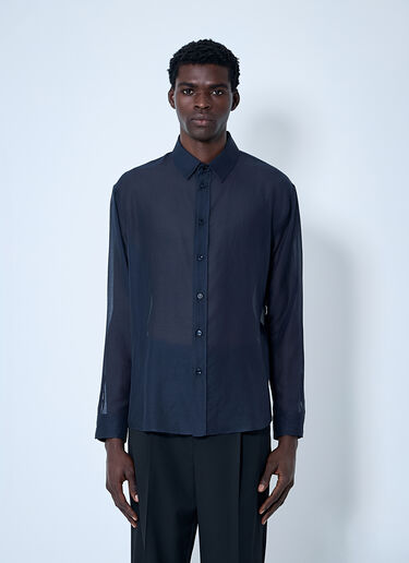 LN-CC® - Saint Laurent: Cassandre Shirt - Blue Saint Laurent Cassandre Shirt Blue sla0160001